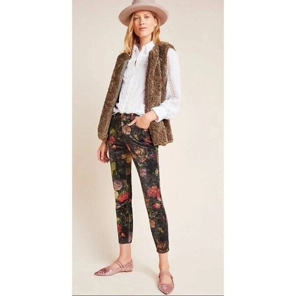 Pilcro Pants - Pilcro Velvet Floral Pants Size 27